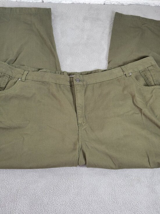 Jessica London Denim - Jessica London Women's Green Straight Leg Jeans Size 34W High Rise Cotton SL180E